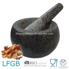 Preço de fábrica polido granito almofariz e pilão / ferramentas de cozimento / tempero e moedor de ervas